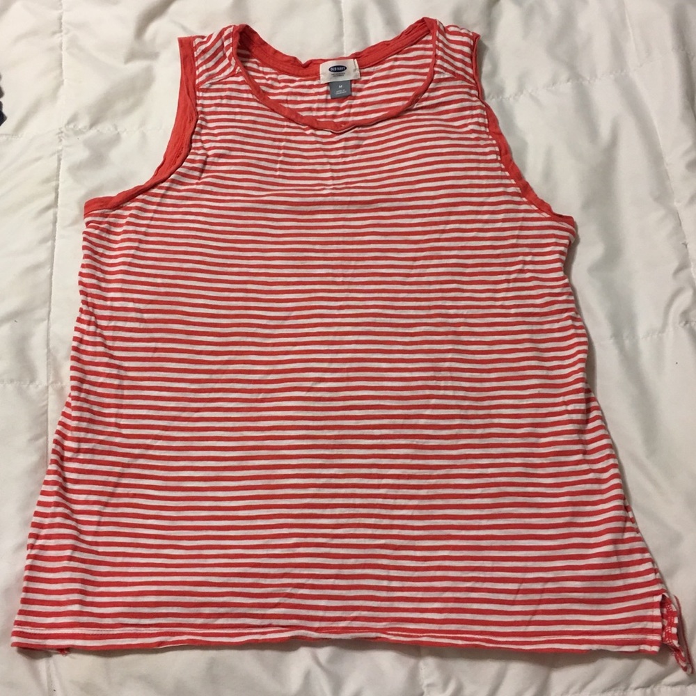 Orange and White Striped Tank